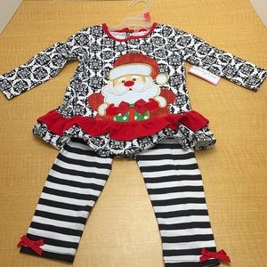 New Emily Rose 2 pc Christmas set black white red